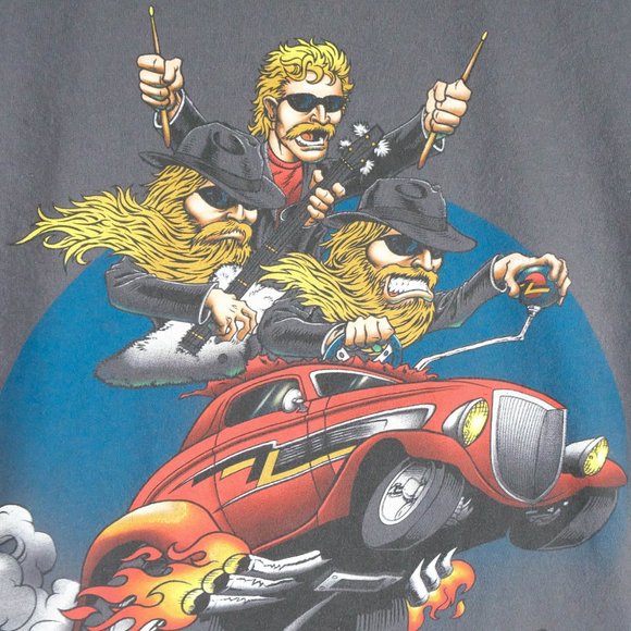 Vintage ZZ Top T Shirt Womens Small Band Tour Tee Vintage Car Music AAA 90s - Picture 2 of 9